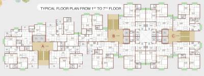 radhe-sagar Tower A Cluster Plan from 1st to 7th Floor
