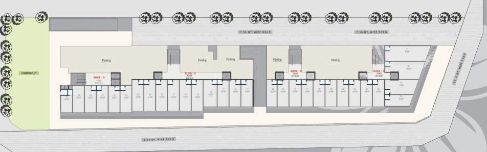  sukh sahitya heights Tower A, B, C And D Cluster Plan For Ground Floor