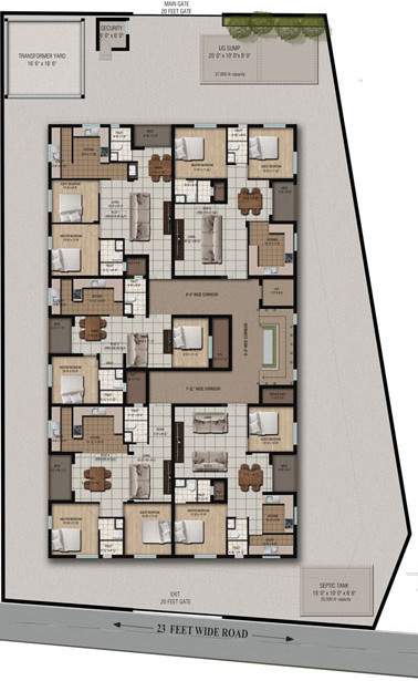 springs Nivasan Springs Cluster Plan from 1st to 4th Floor