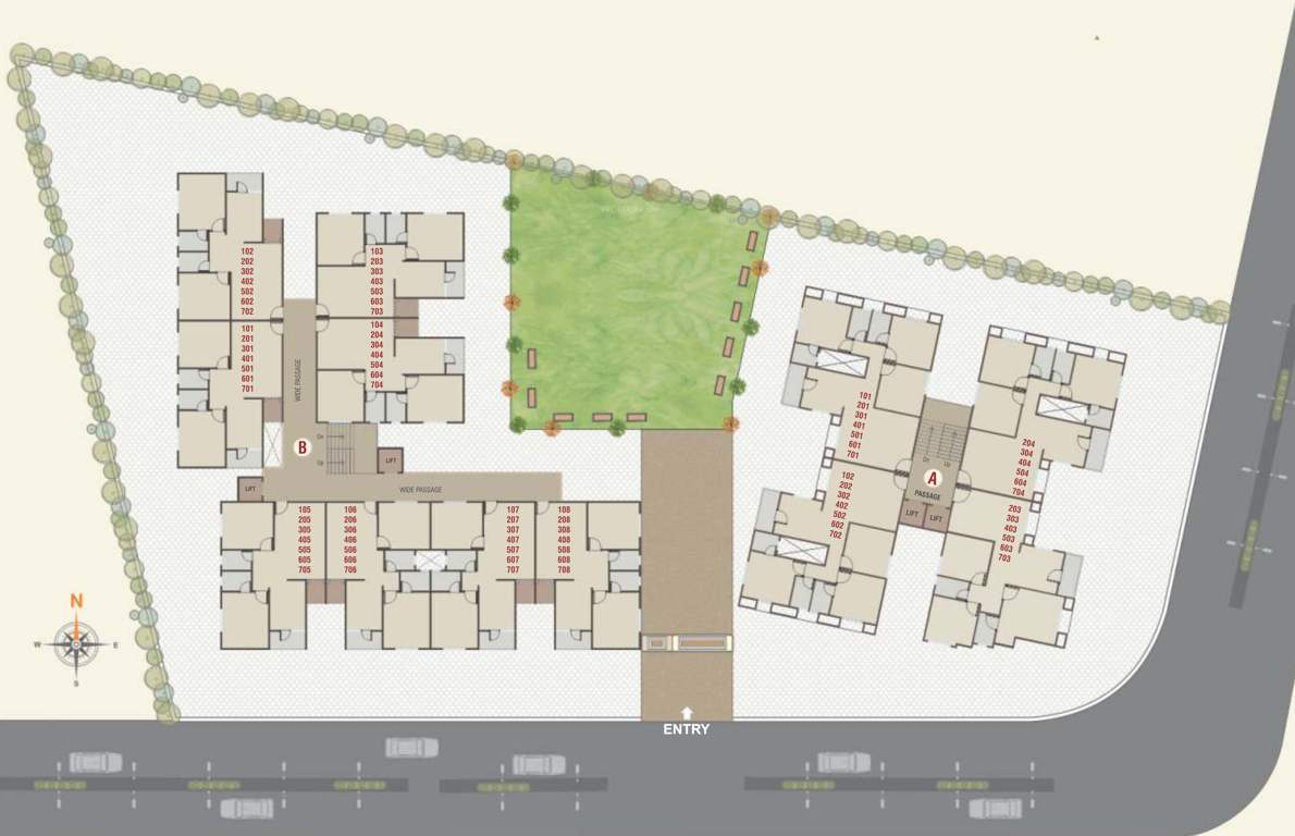  kamdhenu residency Typical Floor Cluster Plan