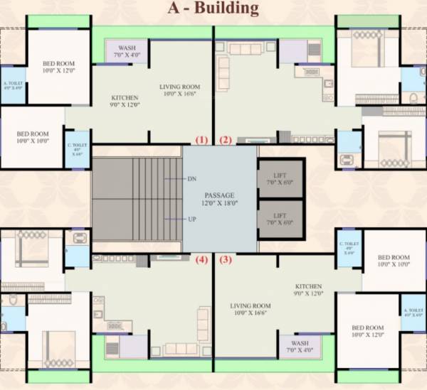Tower A Cluster Plan From 1st To 14th Floor silvassa-twin-tower Tower A Cluster Plan From 1st To 14th Floor