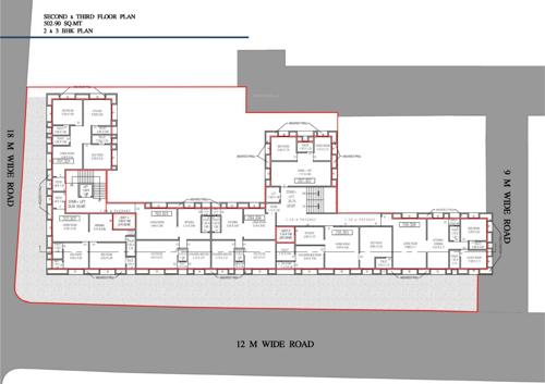  ambica-residency Ambica Residency Cluster Plan from 2nd to 3rd Floor