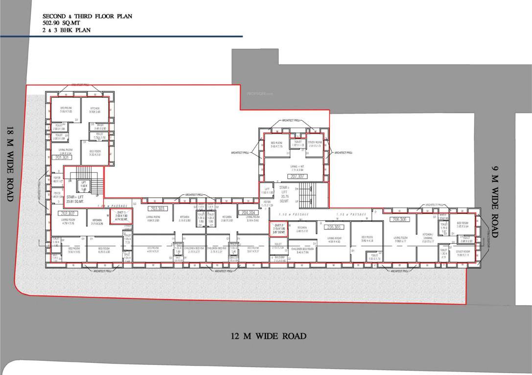  ambica residency Ambica Residency Cluster Plan from 2nd to 3rd Floor