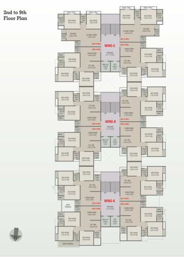 shyamal-lake-view Block A B C Cluster Plan from 2nd to 9th Floor Typical