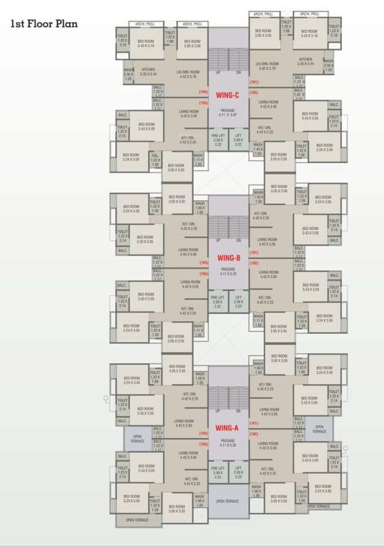  shyamal lake view Block B Cluster Plan for 1st Floor