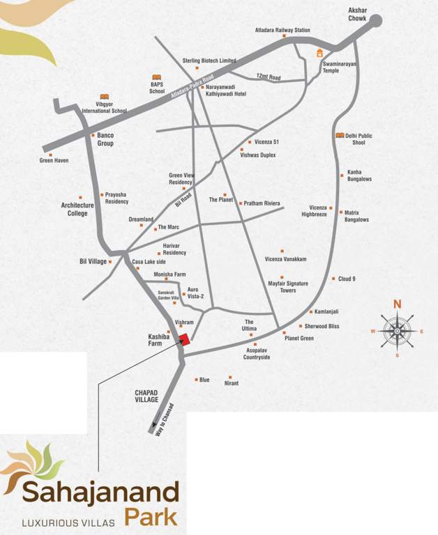  sahajanand park Location Plan