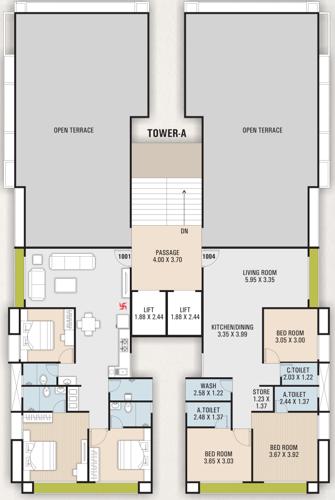  avenue A Cluster Plan for 10th Floor
