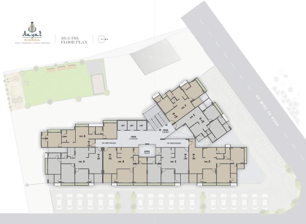  avenue Aayat Avenue Cluster Plan from 4th to 13th Floor