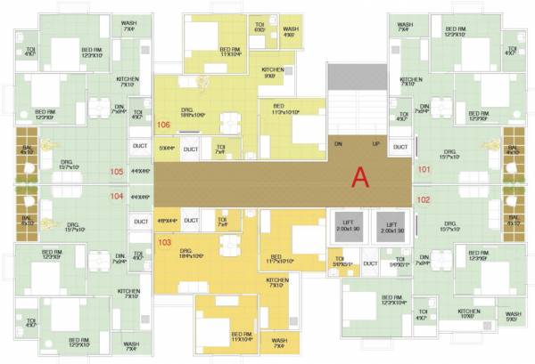  radhe-elegance-phase-1 Tower A Cluster Plan