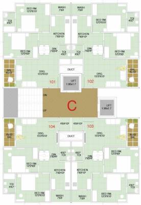 radhe-elegance-phase-1 Tower C Cluster Plan