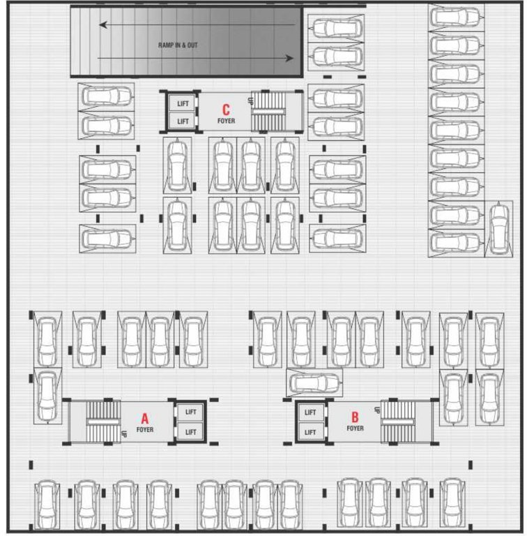  sahajanand sparsh Tower C Cluster Plan Of Basement