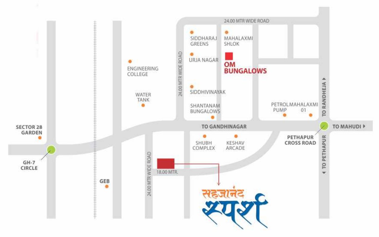  sahajanand sparsh Location Plan