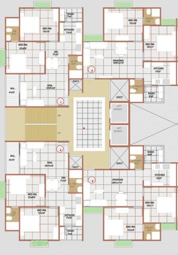  radhe-girivar Tower A Cluster Plan From 1st To 7th Floor