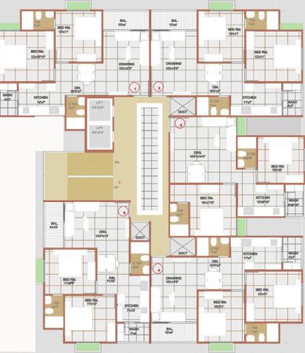  radhe-girivar Tower C Cluster Plan From 1st To 7th Floor