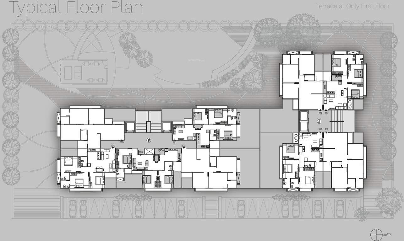  shivana aurum Block A & B Cluster Plan for Typical Floor