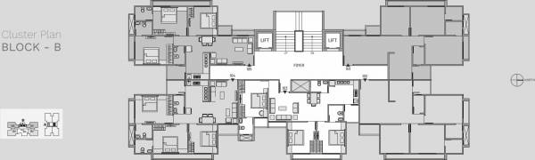  shivana-aurum Block B Cluster Plan for Typical Floor
