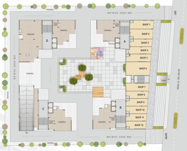  radhe-skyline-2 Block A, B, C And D Cluster Plan For Ground Floor