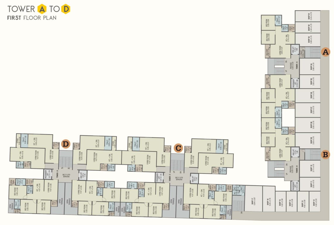  kishan ambrosia Tower A Cluster Plan for 1st Floor