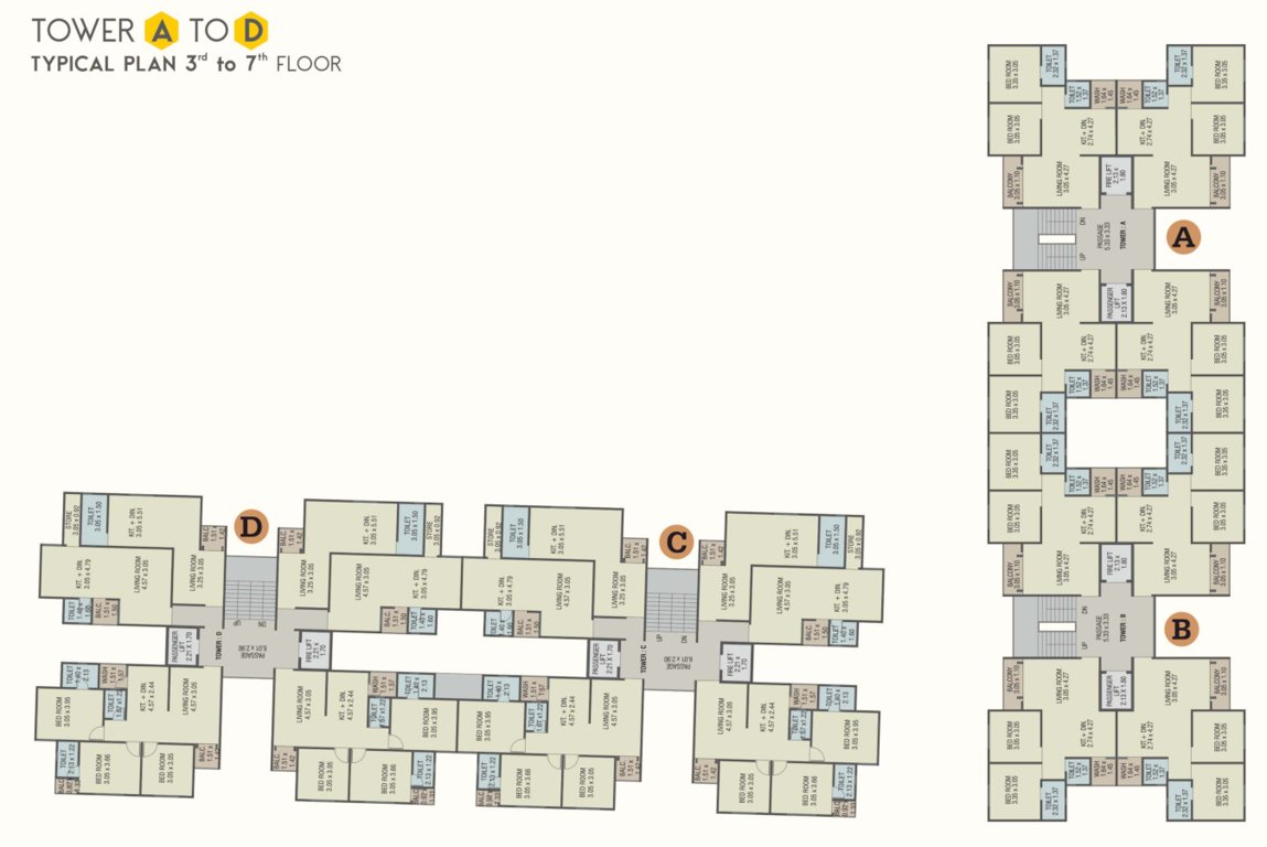  kishan ambrosia Tower A Cluster Plan from 3rd to 7th Floor