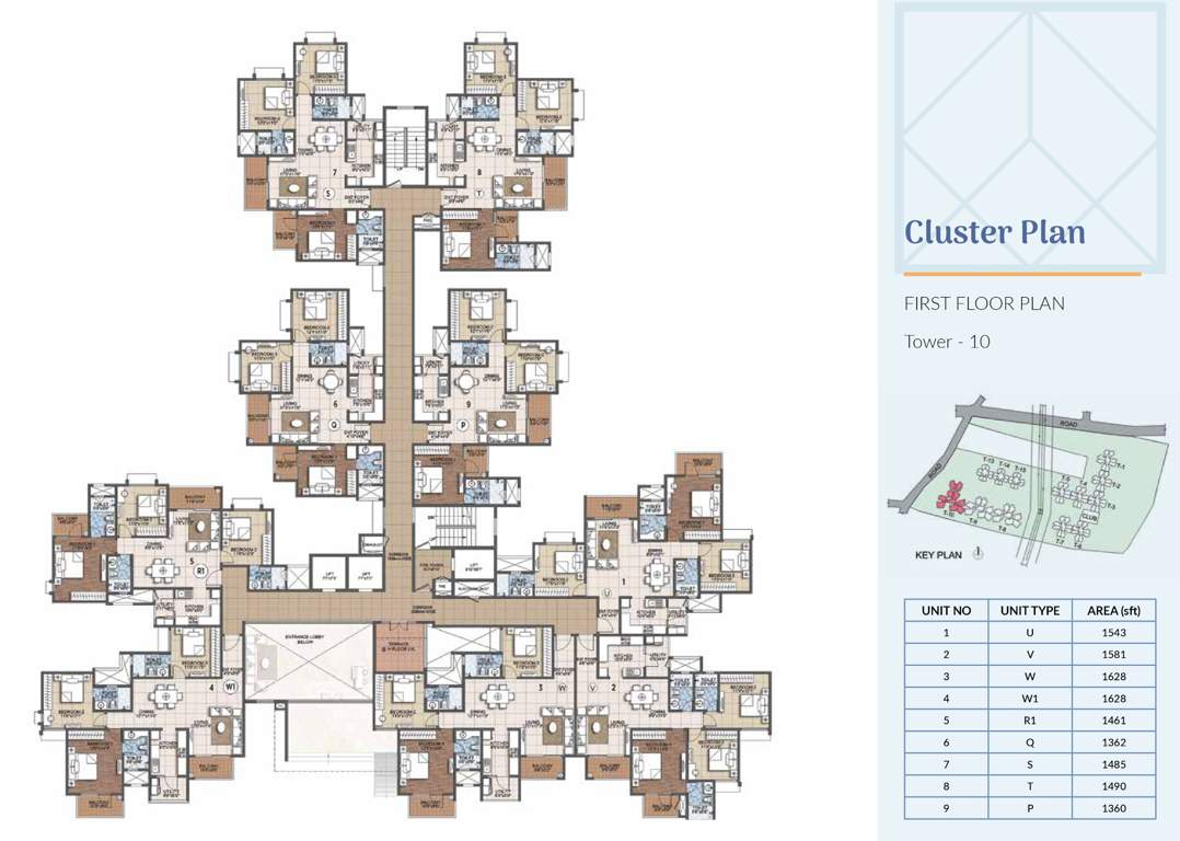  primrose hills ph 2 Tower 10 Cluster Plan for 1st Floor