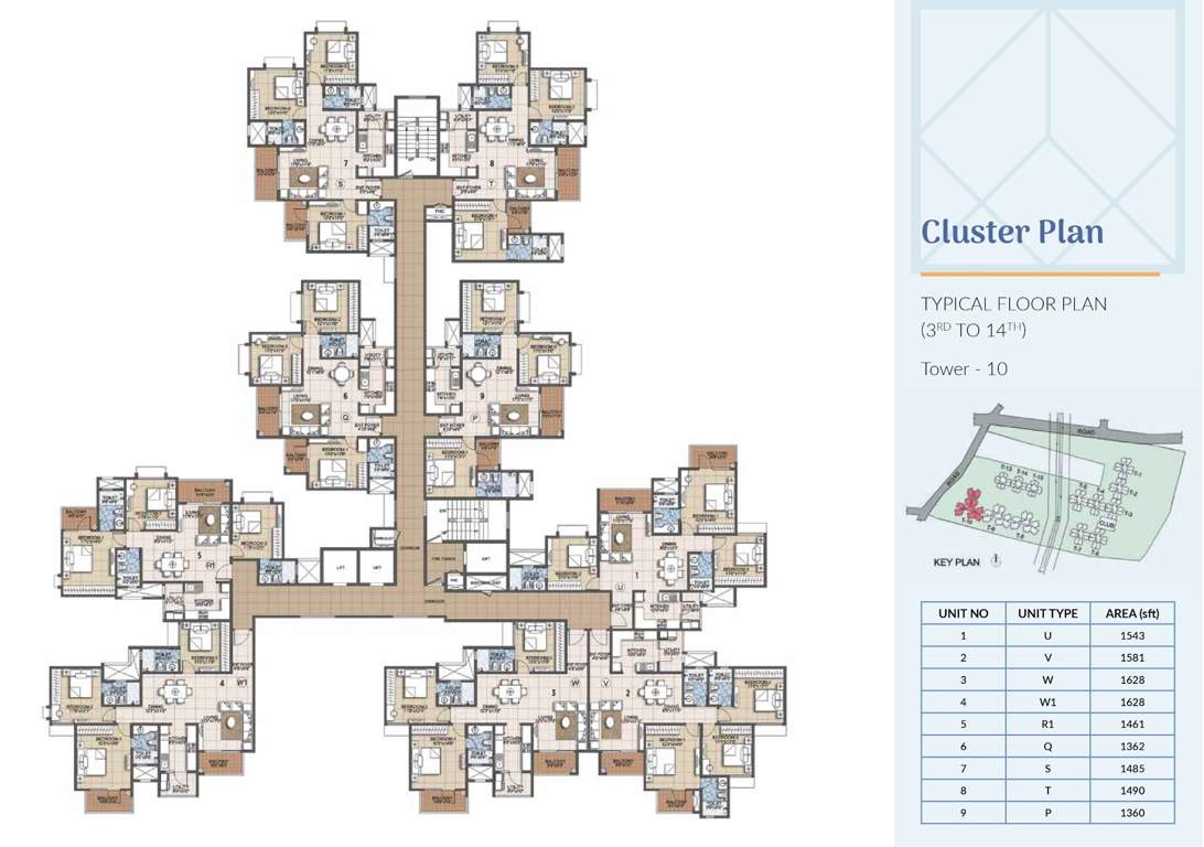  primrose hills ph 2 Tower 10 Cluster Plan from 3rd to 14th Floor