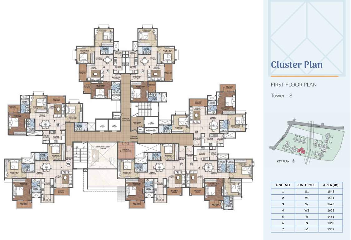  primrose hills ph 2 Tower 8 Cluster Plan for 1st Floor
