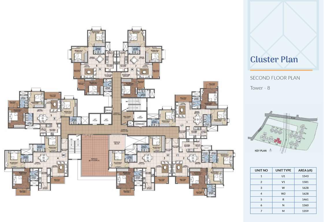  primrose hills ph 2 Tower 8 Cluster Plan for 2nd Floor