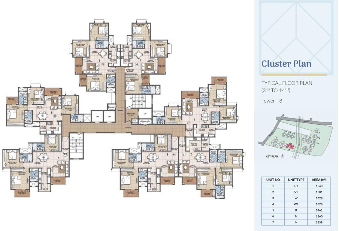  primrose hills ph 2 Tower 8 Cluster Plan from 3rd to 14th Floor