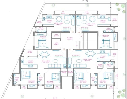  chaitanya Chaitanya Cluster Plan From 1st To 5th Floor