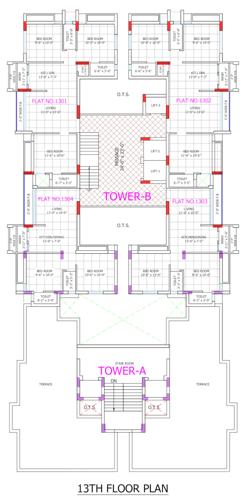 silver-hills Tower A Cluster Plan for 13th Floor