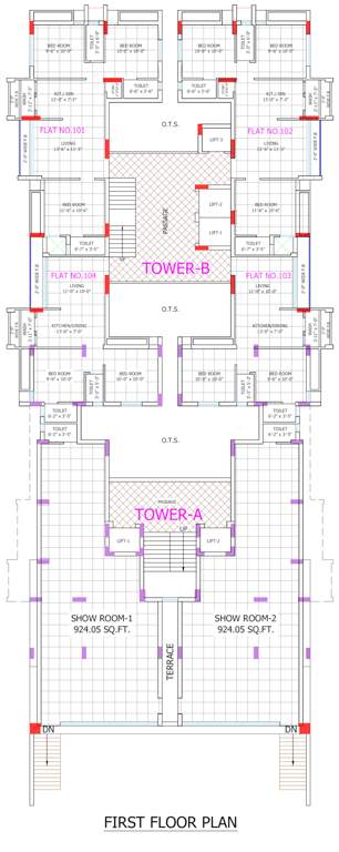  silver hills Tower A Cluster Plan for 1st Floor