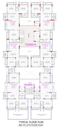  silver-hills Tower A Cluster Plan from 2nd to 12th Floor