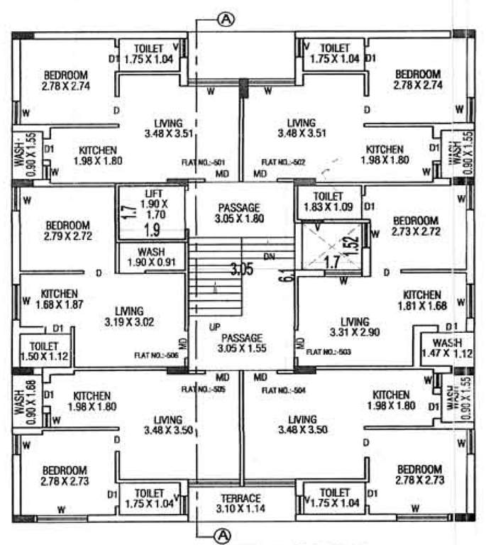  madhav apartment Madhav Apartment Cluster Plan for 5th Floor