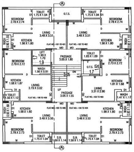  madhav-apartment Madhav Apartment Cluster Plan from 1st to 4th Floor