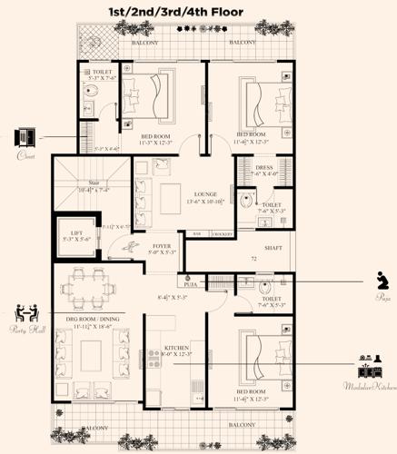  palm-floors-2 Palm Floors 2 Cluster Plan from 1st to 4th Floor