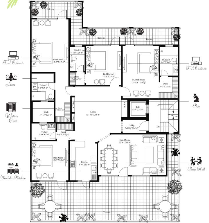  palm floors 1 Palm Floors 1 Cluster Plan for 1st Floor