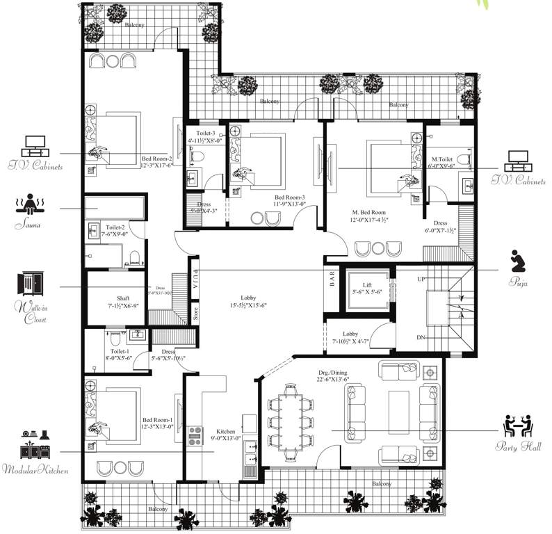  palm floors 1 Palm Floors 1 Cluster Plan for 2nd Floor