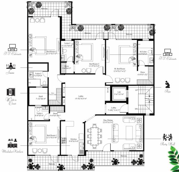  palm-floors-1 Palm Floors 1 Cluster Plan for 3rd Floor