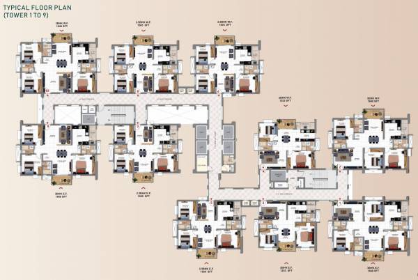  tridasa-tower-1-to-9 Tower 9 Cluster Plan