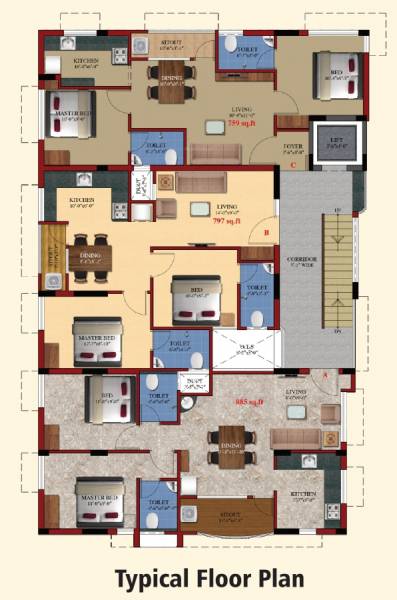  sri-ekaa Kanya Sri Ekaa Cluster Plan for Typical Floor