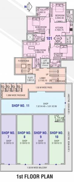  basera-residency Basera Residency Cluster Plan for 1st Floor