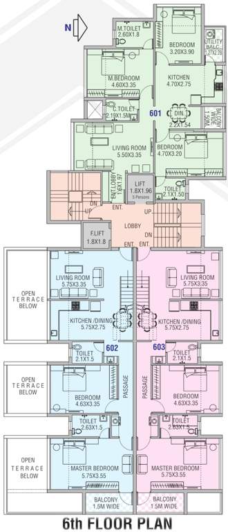  basera residency Basera Residency Cluster Plan for 6th Floor