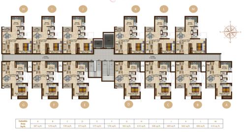  golden-lotus Rose Cluster Plan from 1st to 12th Floor