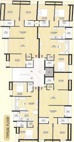  enclave Akshar Enclave Cluster Plan from 1st to 5th Floor