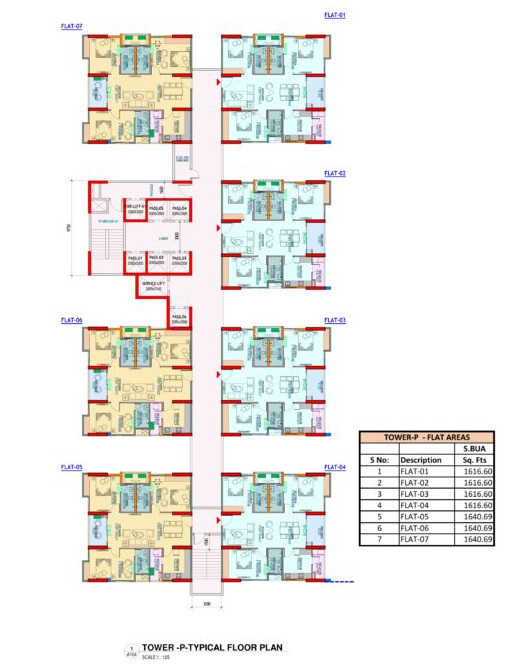 grand awaas Tower P Cluster Plan for Typical Floor