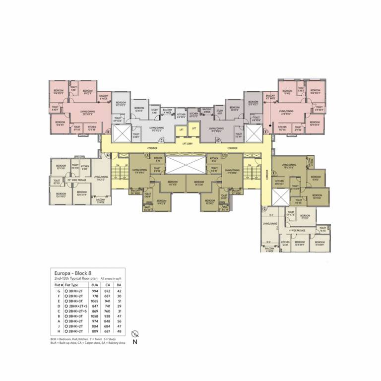  galaxia phase iii Block 8 Cluster Plan from 2nd to 13th Floor