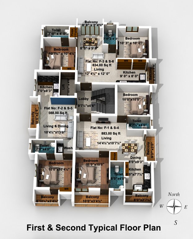  ashirvad Ashirvad Cluster Plan from 2st to 3rd Floor