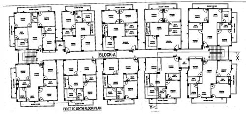 Block A Cluster Plan from 1st to 6th Floor estate-block-a-b-c Block A Cluster Plan from 1st to 6th Floor