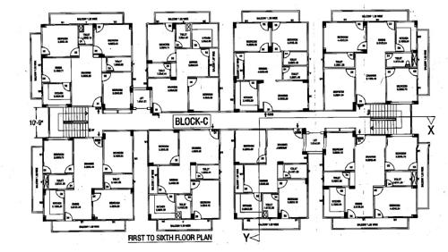 Block C Cluster Plan from 1st to 6th Floor estate-block-a-b-c Block C Cluster Plan from 1st to 6th Floor