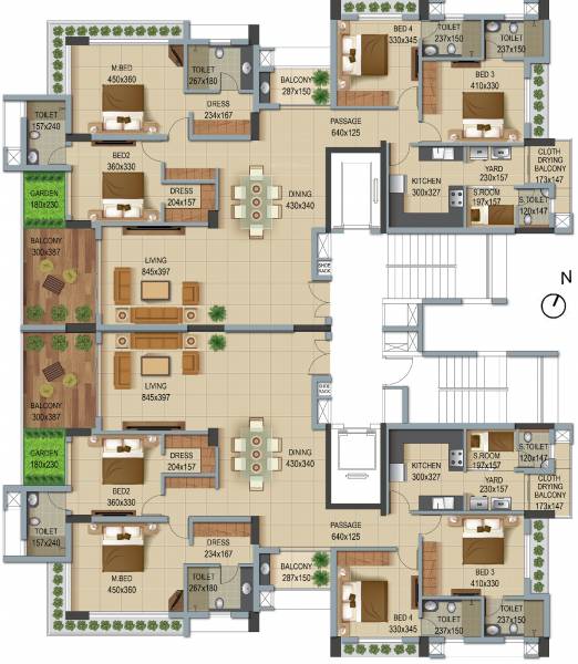 epic A And B Cluster Plan from 4th to 17th Floor